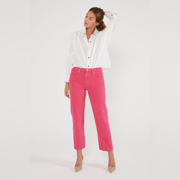 Etica Rhea Mid-Rise Loose Fit Raspberry Color Size 28 - Picture 2 of 10